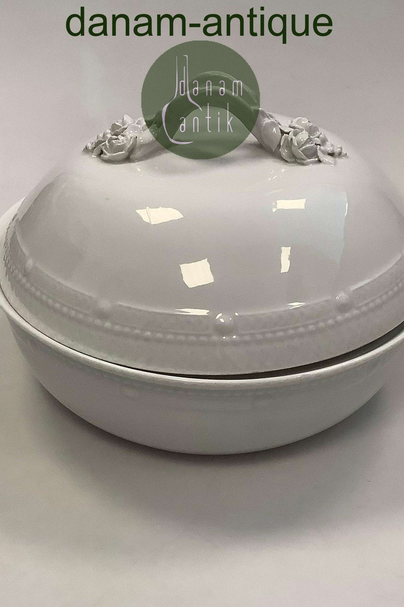 Royal Copenhagen White Flora Danica Pearl Pattern Low dish No 3568