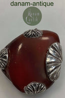 A. Ring Dansk Sølv Broche med Rav