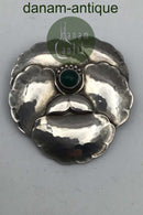 Georg Jensen Sterling Silber Brosche Nr. 113 (Grüner Achat)