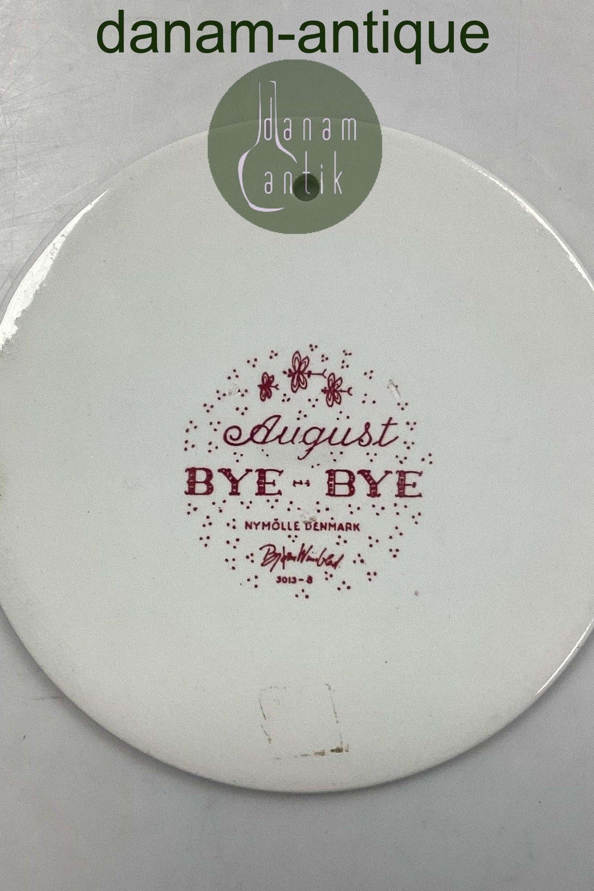 Bjørn Wiinblad: Red August plate from Nymølle - BYE-BYE
