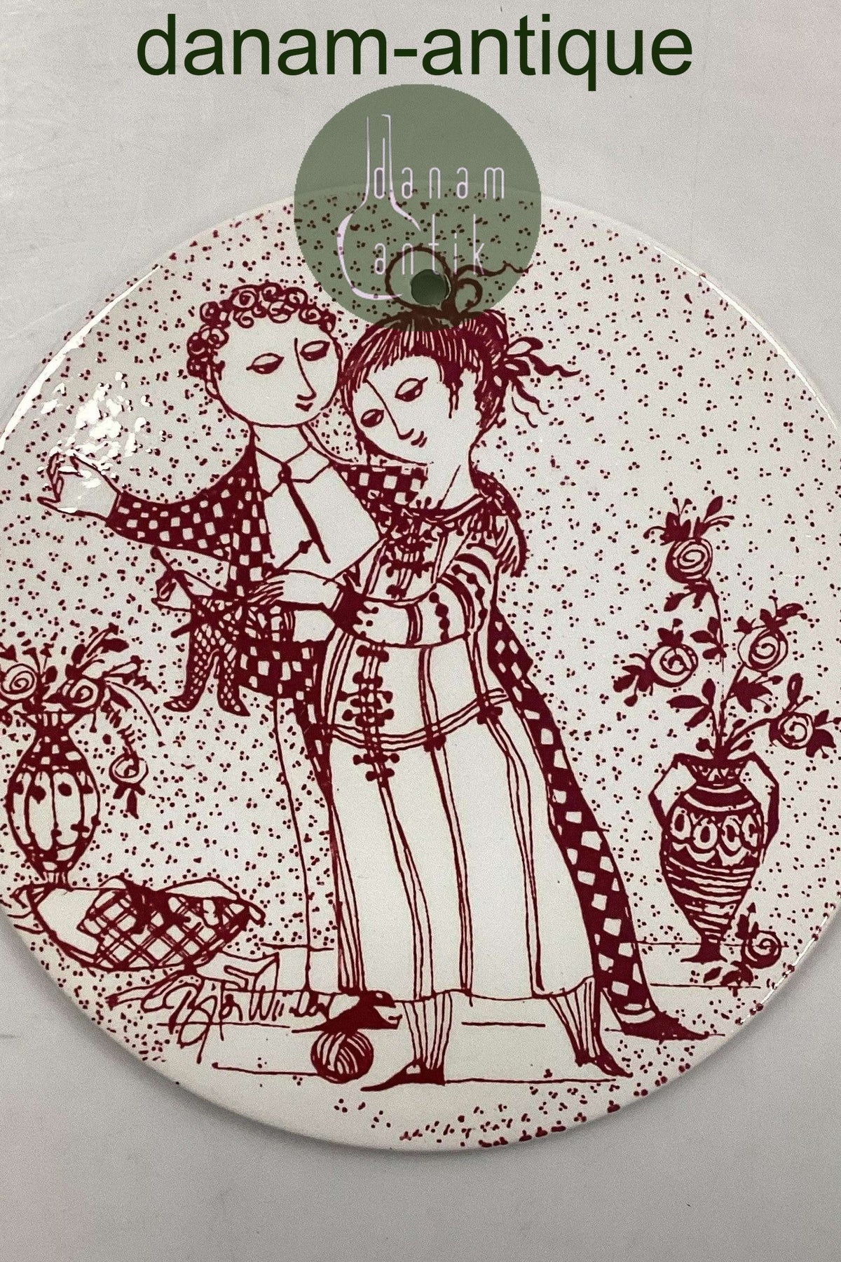 Bjørn Wiinblad: Red November plate from Nymølle - OPTIMISME