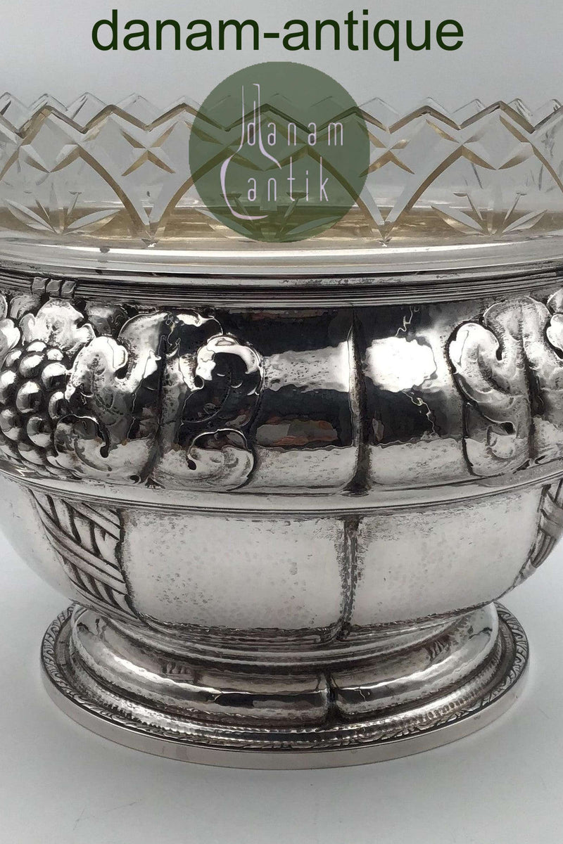 Dansk Sølv Frugtskål med glasindsats (1921)