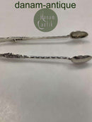 English Sugar Tongs in Sterling Silver with soldiers on the side