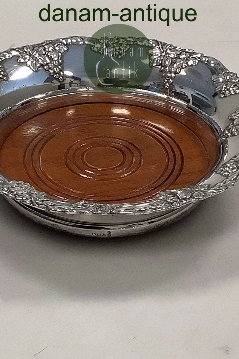 Sølvplet / Træ Flaske Bakke