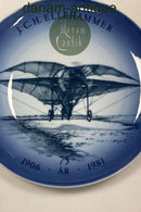 Danish Aviation Plate J.C. H. Ellehammer 1906 75 years 1981 Measures 18 cm ( 7.09 in. )