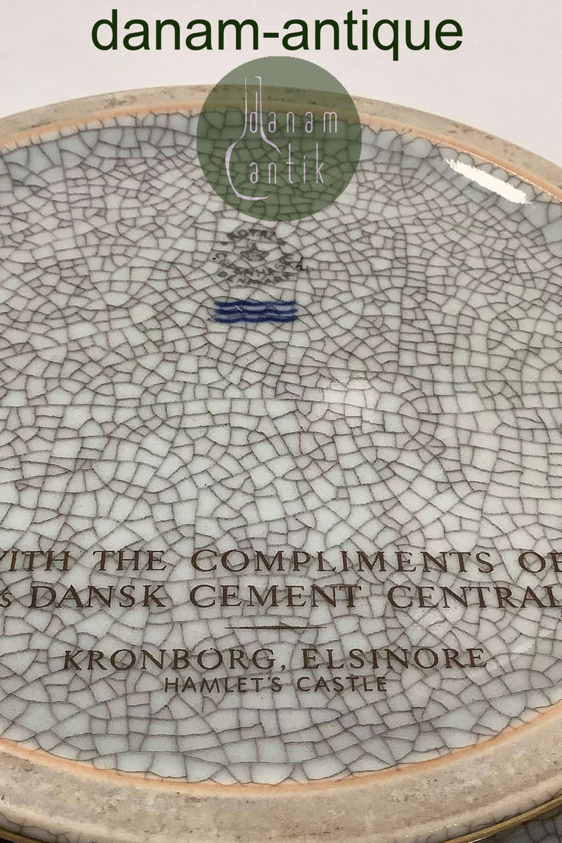 Royal Copenhagen Krakele i Grøn med motiv af Kronborg for Dansk Cement Central