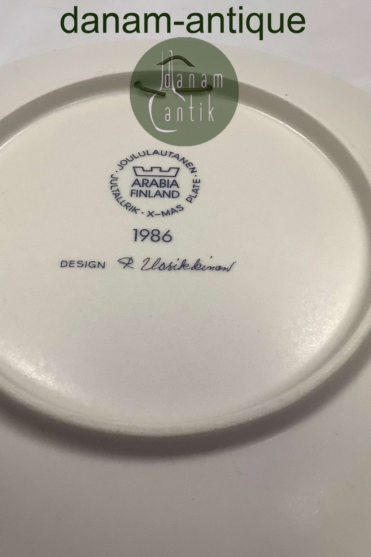 Arabia Finland Christmas plate 1986