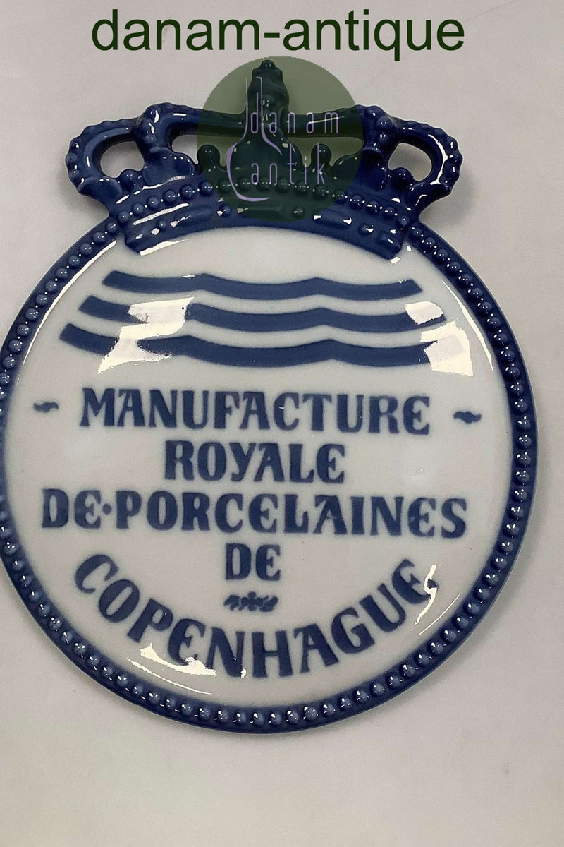 Royal Copenhagen Fransk Forhandler Skilt med Krone, tidlig