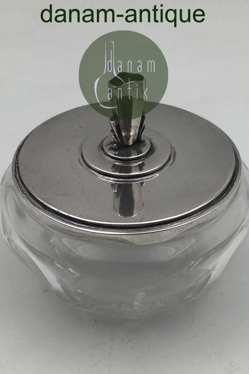 Georg Jensen Sterling Silver Lid and Baccarat Crystal Confiture Glass No. 134C