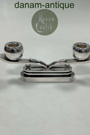 Hans Hansen Sterling Sølv 2-armet Art Deco lysestage af Karl Gustav Hansen no 197