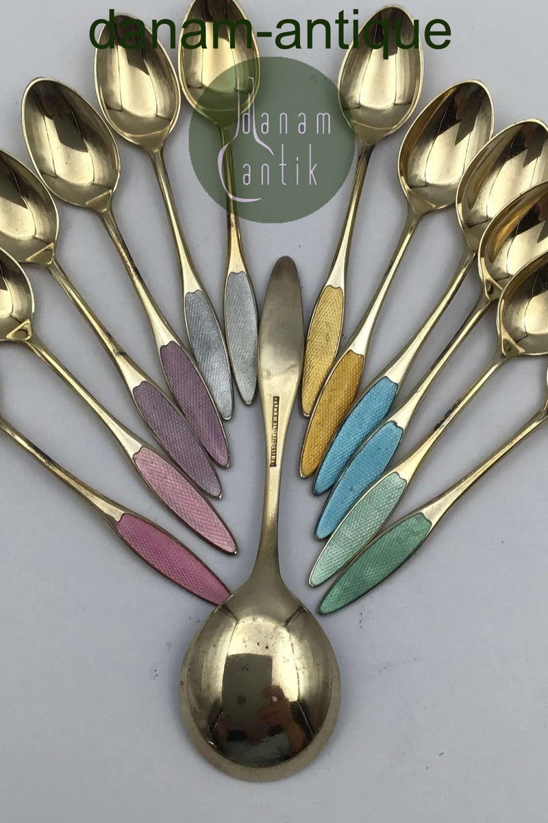 Frigast Sterling Sølv/Emalje Skeer (12+1)