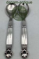 Georg Jensen Sterling Sølv og Rustfrit Stål Lille Salatsæt Konge