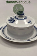 Bing og Grøndahl Jubilæumsstel / Blå Nellike Smørskål med låg