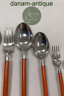 Sæt Hans Hansen Sølv Emalje Amalie Bestik 48 dele