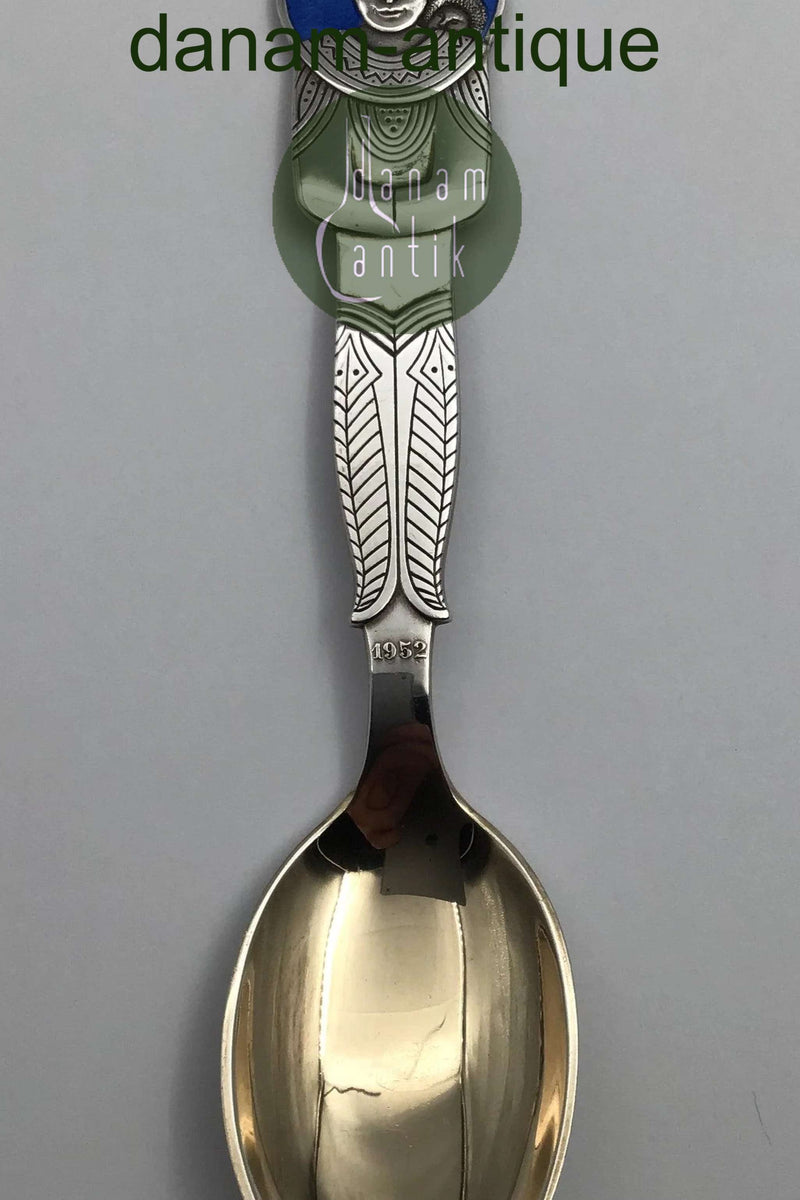 Grann & Laglye Sterling Sølv Emalje Juleske 1952