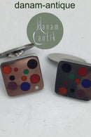 Georg Jensen Sterling Sølv / Emalje Manchetknapper No. 93A Magnus Stephensen