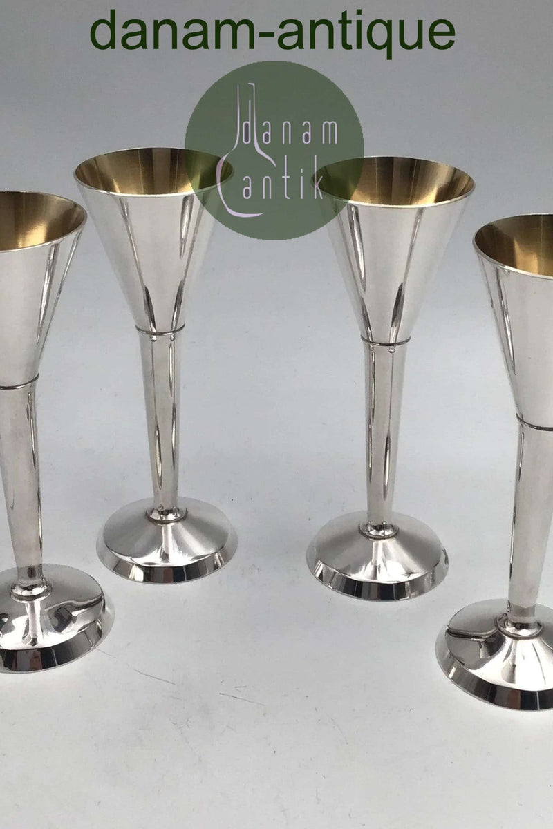 Franz Hingelberg Sterling Sølv Snapseglas Sæt (4)