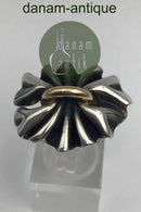 Georg Jensen Sterling Sølv / Guld Ring No. 400 Lene Munthe