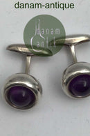 Georg Jensen Sterling Sølv Manchetknapper No 473 Sphere Ametyst