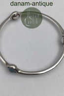 Georg Jensen Sterling Sølv Armring No. 473 Sphere Aquamarin