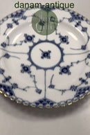 Royal Copenhagen Musselmalet Helblonde Flad Tallerken med guld No. 1084