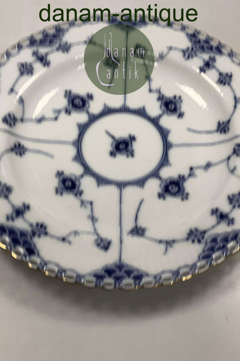 Royal Copenhagen Musselmalet Helblonde Flad Tallerken med guld No. 1084