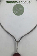 Dansk Sterling Sølv Halsring med Skarabæ vedhæng