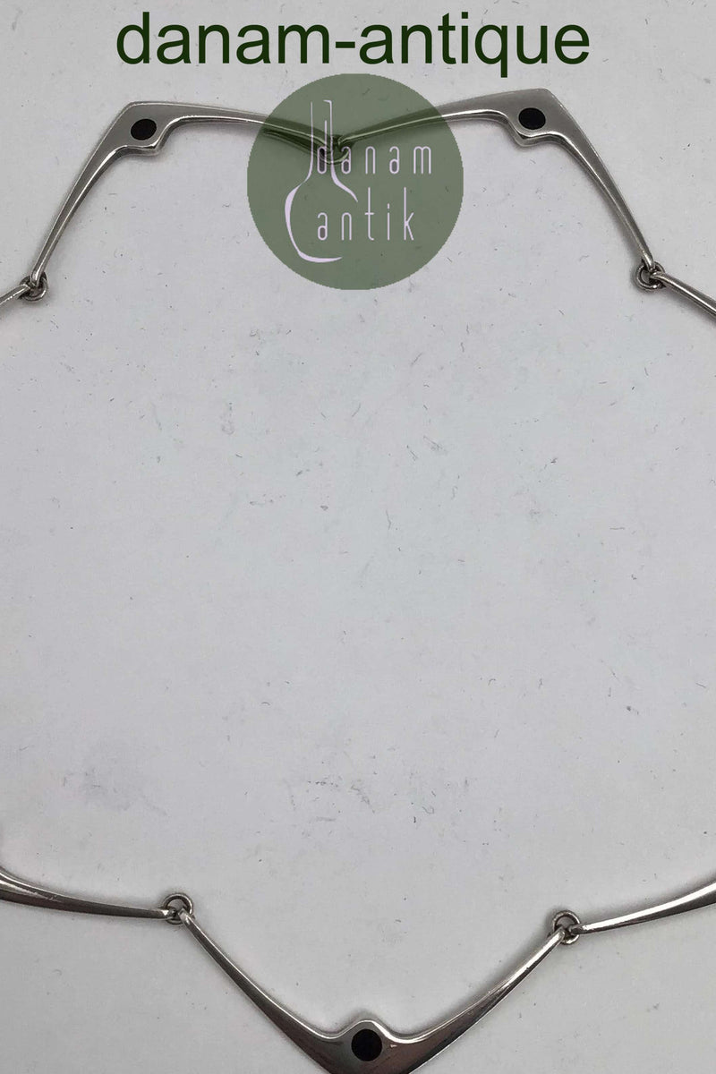 Hans Hansen Sterling Sølv Halskæde No 316 E. Sort Emalje