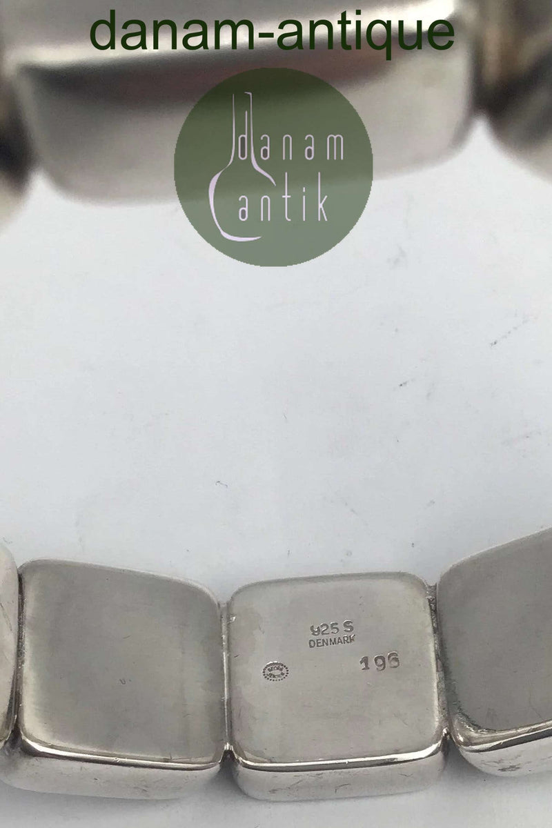 Georg Jensen Sterling Sølv Armring integreret ur No. 196 Astrid Fog