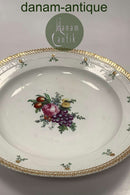 Tidlig Royal Copenhagen Flora Danica Perlestels fad med Blomster fra 1780-1790