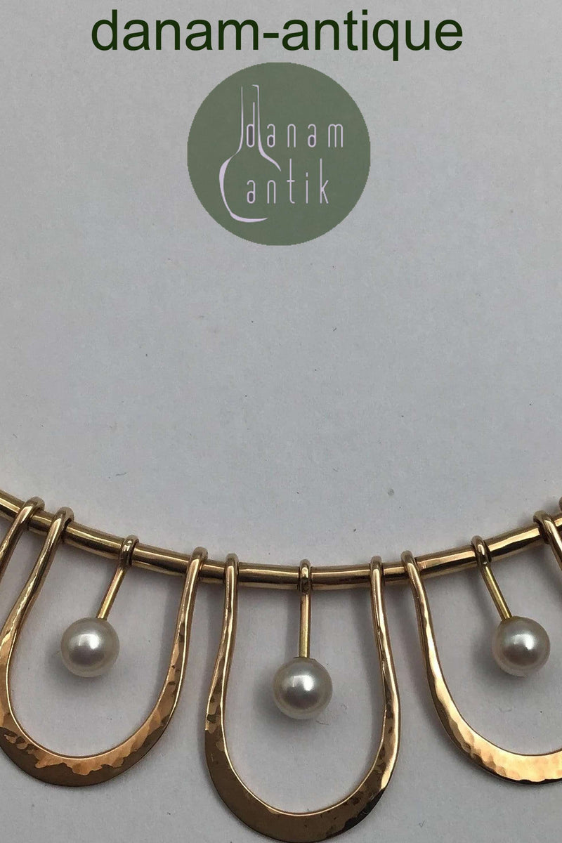 Bent Gabrielsen 14K Gold Necklace with Pearls