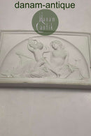 Royal Copenhagen Biscuit Plate Biscuit Bacchante holding a bunch of grapes in the air for a little satyr No 85
