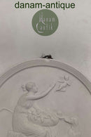 Royal Copenhagen Biscuit Plate Shepherdess with an Amorine. No 110