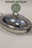 Oval Sølvplet servingsskål med kølebakke