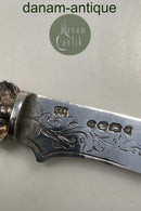 Charles Thomas Fox and George Fox Sterling Sølv Ornamental kniv med kvinde og børn fra 1841-1943