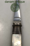 Sterling Silver / Silverplate and mother-of-pearl spoons with English hallmarks