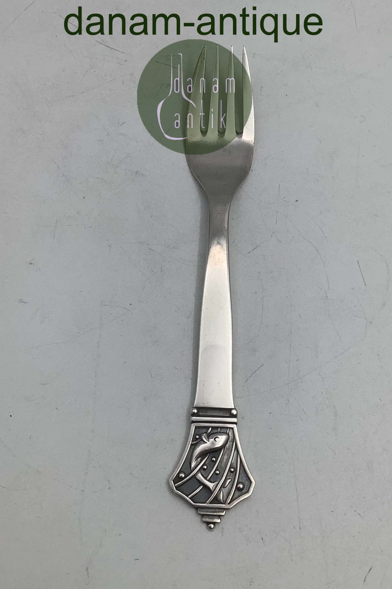 Evald Nielsen Sterling Sølv Fiskegaffel