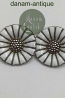 Georg Jensen Sterling Sølv Marguerit Øreclips (Stor)