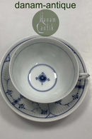 Bing og Grøndahl Blålmalet / Musselmalet Riflet Stor Thekop og underkop