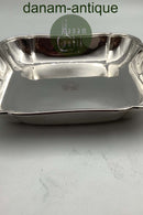 A. Dragsted Sølv firkantet skål fra 1911 med våbenskjold