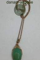 14 karat guld vedhæng med grøn sten af Børge Malling Jensen