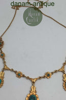 Dansk 14 Karat guld halskæde med Turkis B.J.G. Sørensen