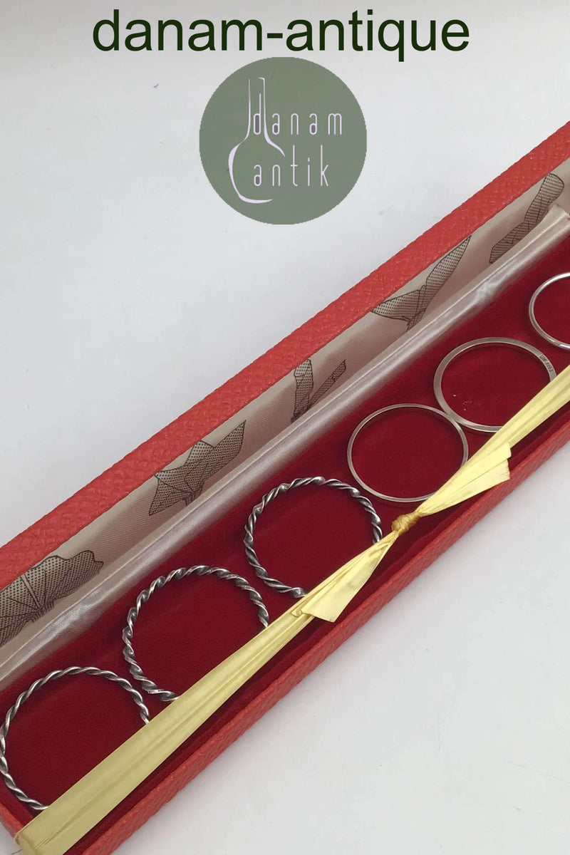 Uwe Helmuth Moltke Sterling Sølv Servietring Sæt (6)