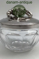 Georg Jensen & Wendel Sterling Sølv Magnolia Sølvlåg No. 2C og Baccarat Krystal Confiture Glas