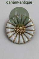 Georg Jensen Sterling Sølv Forgyldt Marguerit Broche