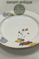 Royal Copenhagen Stel No 93 Hvid Halvblonde m. Blomster og Guldkant Rundt Servingsfad 35,2cm / 13.86 inch