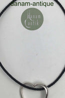 Georg Jensen Sterling Sølv Hjertevedhæng No. 600B og flettet lædersnor