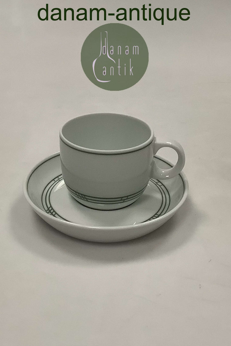 Bing & Grøndahl Delfi Grøn Espresso Kop og Underkop No 463