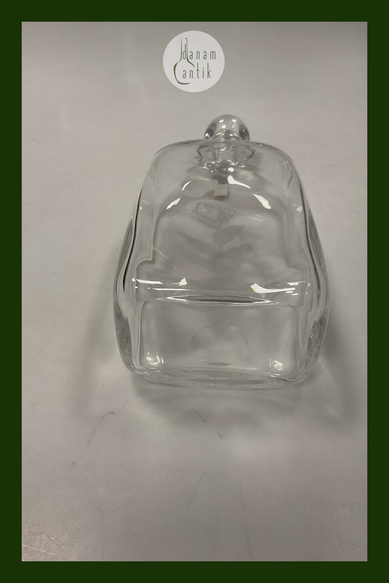 Holmegaard Karaffel i klart glas med gravering af plante