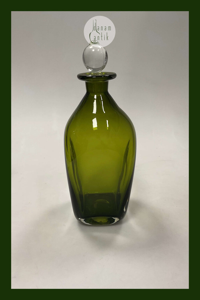 Holmegaard Grøn Glas Karaffel med Låg